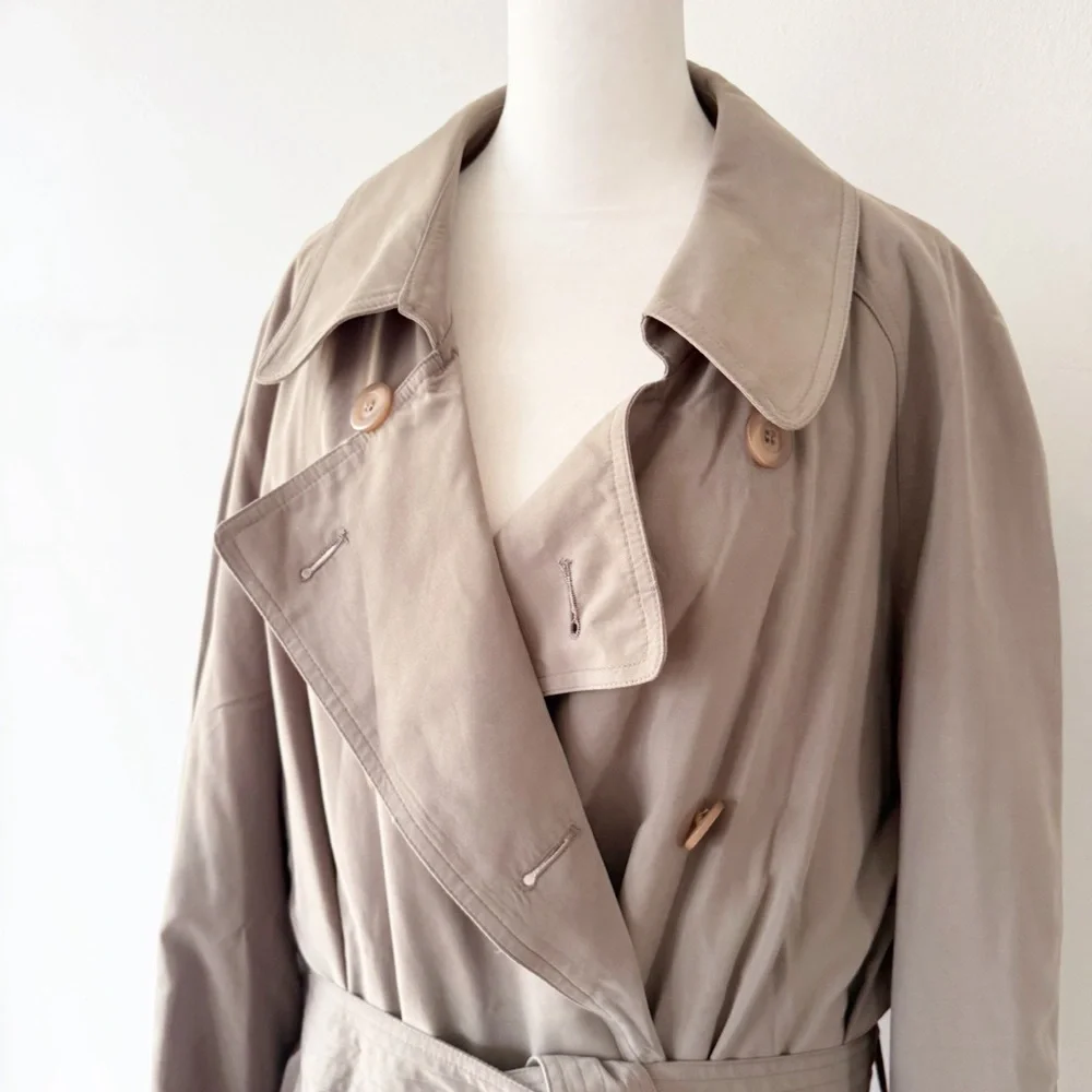 Ralph Lauren Men Double Breasted Belted Trench Coat Size 42R Old Money Luxury